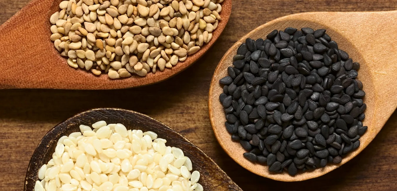 A bowl of natural sesame seeds